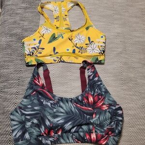 ZYIA And LOLE Yellow and Multicolor Sports Bras Size XL